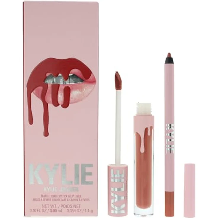Kylie Jenner Matte Lip Kit 801 Liquid Queen, Lippenstift + Lipgloss mit langanhaltendem, mattem Finish und präzisem Lipliner – Bild 1