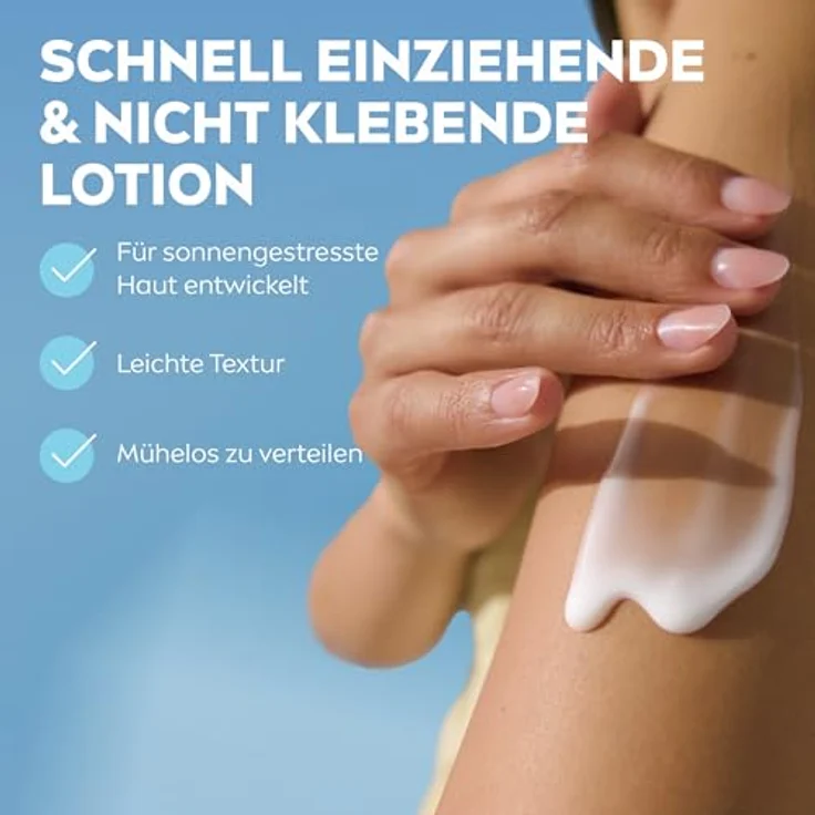 NIVEA SUN Pflegende After Sun Lotion, 400 ml mit Bio-Aloe Vera, Vitamin E & Hyaluron für 48h Feuchtigkeit, hautberuhigende Wirkung – Bild 3