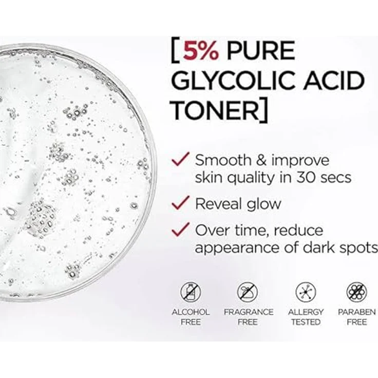 L’Oréal Paris Revitalift Glycolic Peeling Toner, Gesichtsreinigungstonikum mit sanfter Hautverfeinerung, 180 ml – Bild 2