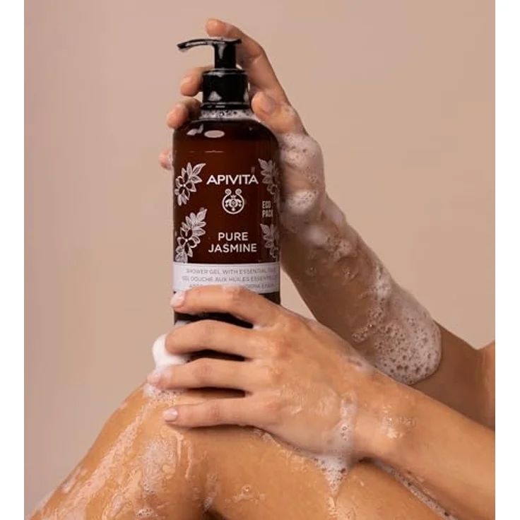 Apivita Pure Jasmine Shower Gel, feuchtigkeitsspendendes Duschgel mit ätherischem Öl, 500 ml – Bild 4