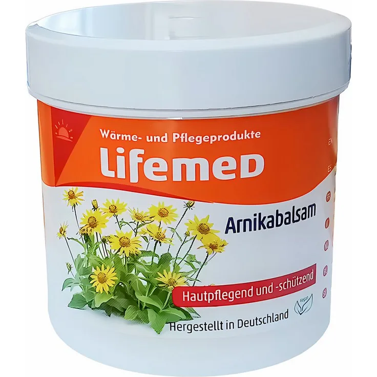 LifeMed Arnika Balsam 250ml, Feuchtigkeitscreme für Hautpflege und Hautschutz, erfrischend und pflegend, hergestellt in Deutschland