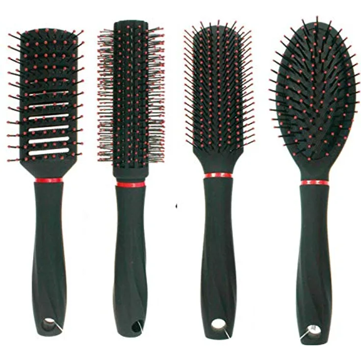 Elina med 4er Set Haarbürsten, Rundbürste, Allzweckbürste, Stylingbürste, Sassoonbürste mit Softgriff