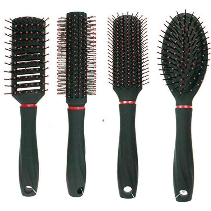 Elina med 4er Set Haarbürsten, Rundbürste, Allzweckbürste, Stylingbürste, Sassoonbürste mit Softgriff – Bild 1