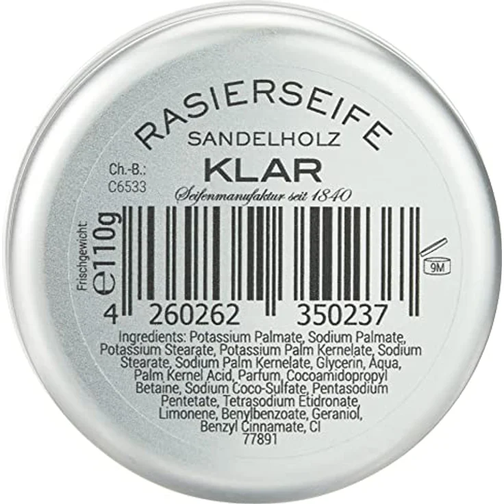 Klar Seifen Rasierseife Sandelholz, 110 g – Bild 3