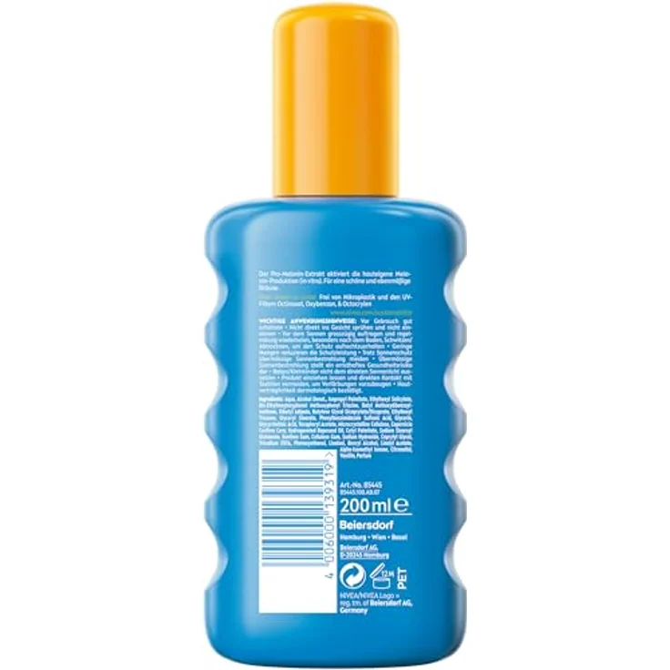 NIVEA SUN Schutz & Bräune Sonnenspray LSF 30, 200 ml, nicht fettende Sonnencreme mit Pro-Melanin-Extrakt für eine ebenmäßige Bräune, wasserfest, dermatologisch getestet – Bild 5