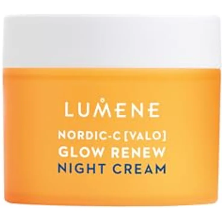 LUMENE Nordic-C [VALO] Glow Renew Nachtcreme mit Vitamin C und Hyaluronsäure, Vegan 50ml in biobasiertem Kunststofftiegel, strahlender Teint am Morgen