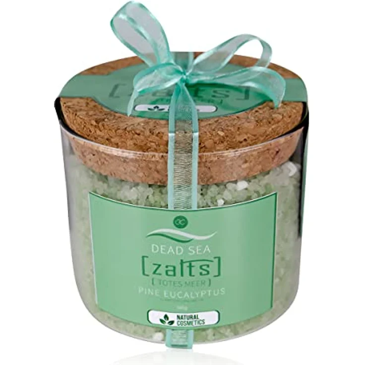 Accentra Zalts Totes Meer Badesalz im Glas mit Korkverschluss – 540g Totes Meersalz MADE in GERMANY mit Fichtennadel- und Eukalyptusöl angereichert – Bild 1