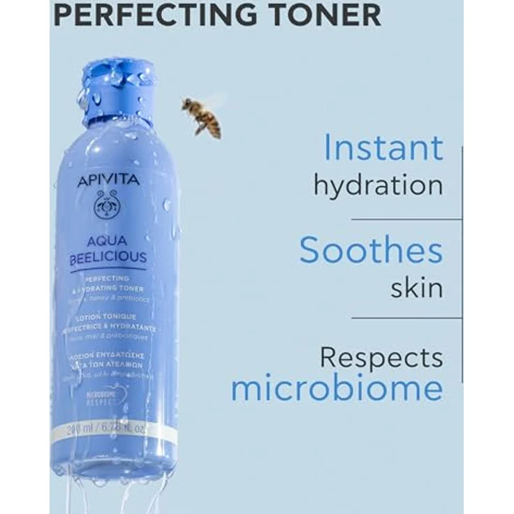 Apivita Aqua Beelicious Hydrating Toner, Tonisierendes Gesichtswasser mit feuchtigkeitsspendender Wirkung, 200 ml – Bild 2