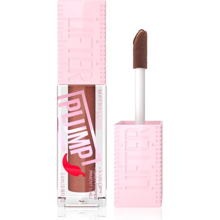 MAYBELLINE NEW YORK Lifter Plump Lipgloss, vergrößernder Effekt, Farbton 007 Cocoa Zing, 5.4 ml