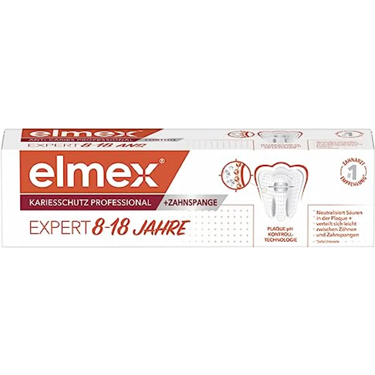 elmex Zahnpasta Kariesschutz Professional + Zahnspange 75ml, 8-18 Jahre, ELMEX – Bild 3