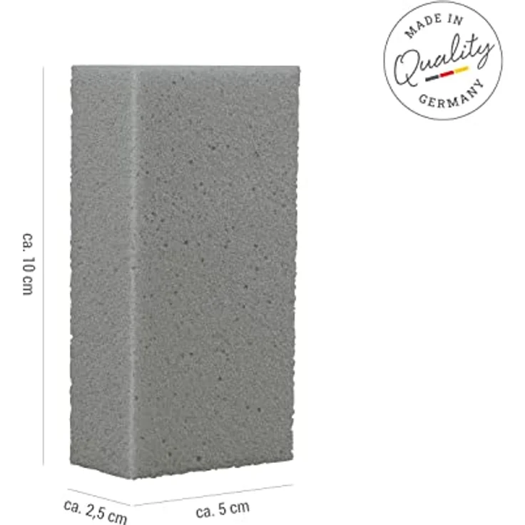 TITANIA Bimsschwamm eckig, hygienischer Hornhautentferner für Hand- & Fußpflege, grau, Made in Germany – Bild 2