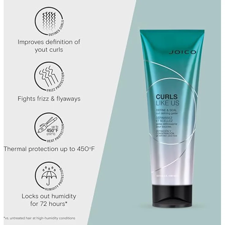JOICO Curls Like Us Define & Seal, Haarstyling Gelée mit mittelfestem Halt, 250 ml, Frizz-Reduzierung und Hitzeschutz bis 232°C – Bild 2