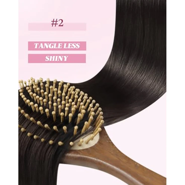 YoungSee 60 cm Microring Extensions Echthaar Dunkelbraun, Kaltfusion Haarverlängerung, 50g Remy Echthaar für Damen – Bild 2