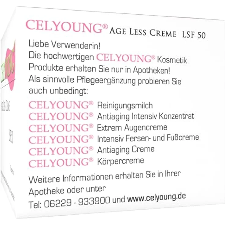 Celyoung Age Less Creme + GRATIS Age Less Creme LSF50 - Reichhaltige Gesichtspflege für trockene bis normale Haut - 2x50 ml – Bild 8