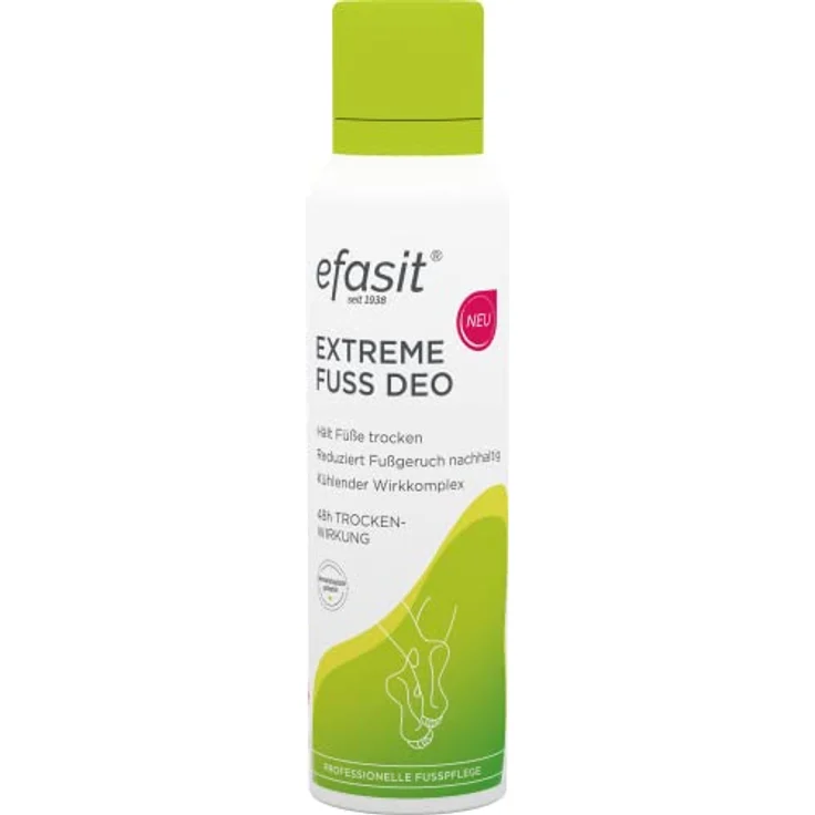 efasit Extreme Fuß Deo, 150 ml - 48h Trocken Wirkung, Antitranspirant für die Füße, hält die Füße trocken und reduziert den Fußgeruch – Bild 1