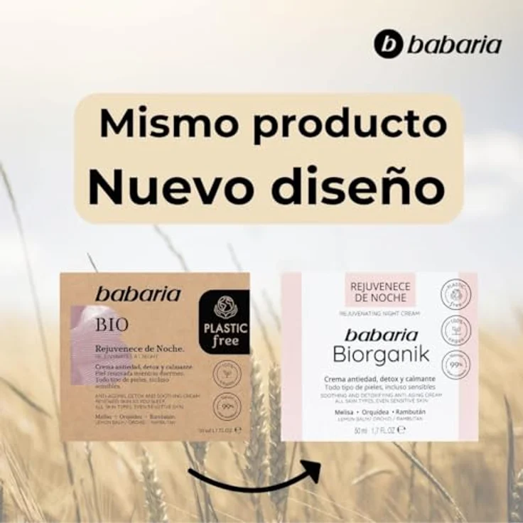 Babaria Bio Crema Noche Antiedad Detox Calmante 50 ml – Bild 2