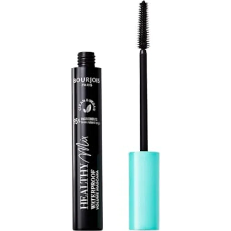 Bourjois Healthy Mix Clean Waterproof Mascara 001 Waterproof Black, Volumensteigernde Wimperntusche mit Tubing-Technologie Vegan 10ml