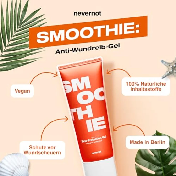 NeverNot Smoothie Anti-Wundreib-Gel, 70 ml: Natürlicher Schutz gegen Reibungen und Irritationen, Ideal für den Sommer, Jojobaöl, Vitamin E, Vegan, 100% Bio – Bild 3