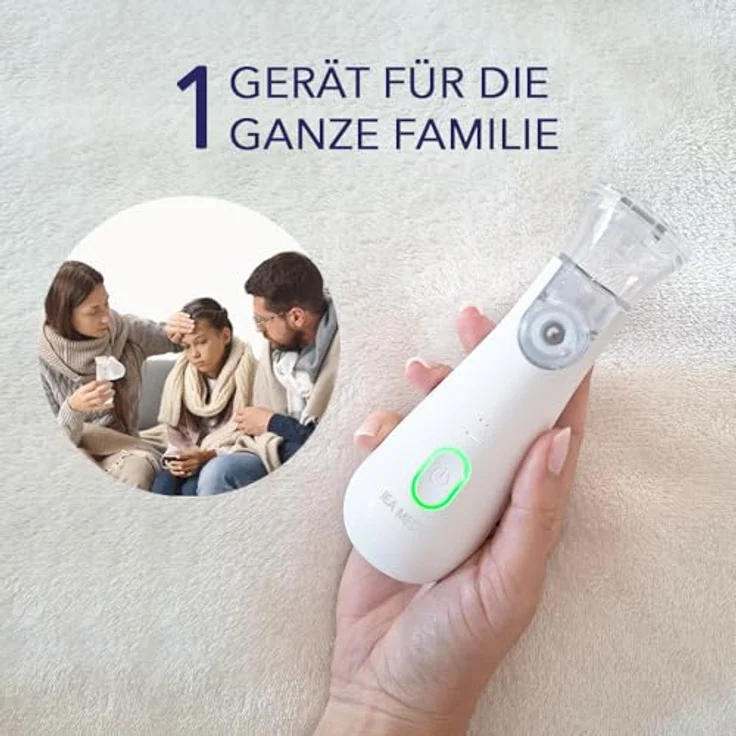 IEA Medical Inhalationsgerät, tragbarer Mesh-Vernebler für Erwachsene & Kinder, leise, USB-C, inkl. Mundstück und Masken, weiß, kompakt & leicht für unterwegs – Bild 2