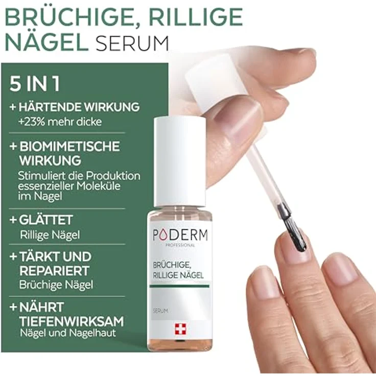 PODERM Nagelpflege-Öl, rein pflanzliche Behandlung für brüchige, gerillte und strapazierte Nägel, regeneriert und stärkt, Swiss Made – Bild 2