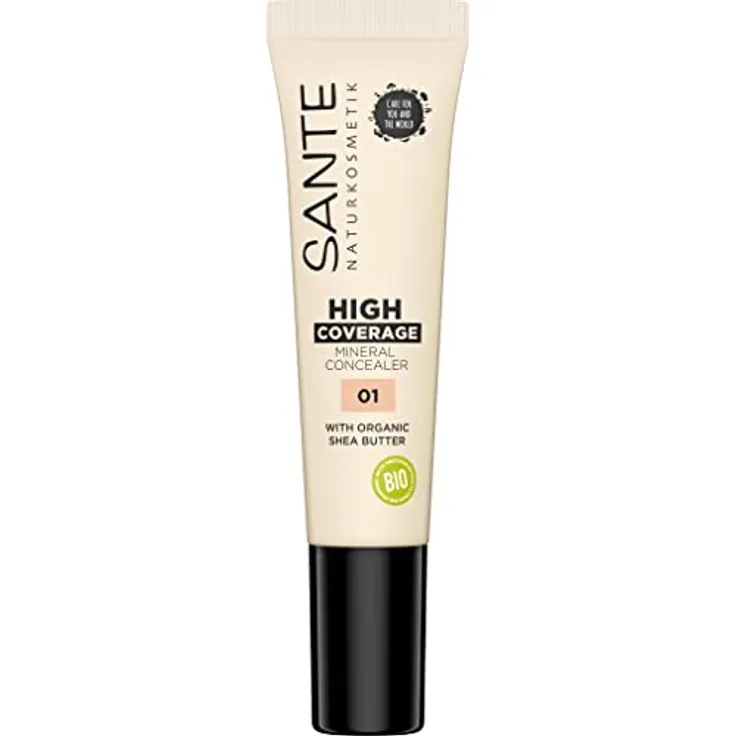 Sante High Coverage Mineral Concealer, hochpigmentierter Concealer mit veganer Textur und Shea Butter, 15 ml