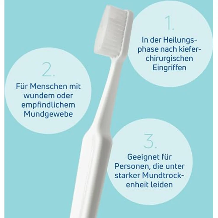 TePe Zahnbürste Gentle Care, nach Oralchirurgie, für Patienten mit Wundem oder sehr empfindlichem Mundgewebe, sehr empfindlichen Wurzeloberflächen, extrem trockenem Mund und nach der Strahlentherapie – Bild 8