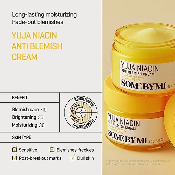 SOME BY MI Yuja Niacin Anti-Makel-Creme, 60 ml mit 5% Niacinamid zur Hautaufhellung und Verbesserung der Hautstruktur – Bild 3