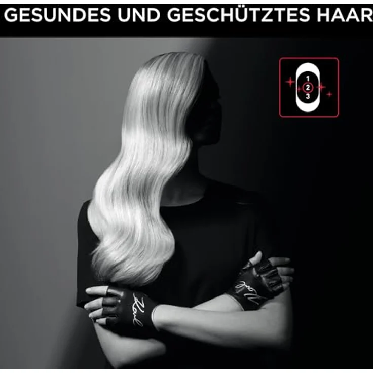Rowenta CV581LF0 Studio Dry Karl Lagerfeld Haartrockner, 3 Temperatur- und 2 Gebläsestufen, 2100 Watt, DC-Motor, schwarz – Bild 5