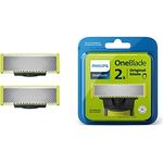 Philips OneBlade Ersatzklingen für alle OneBlade und OneBlade Pro Modelle (Modell QP220/50), Zweier-Pack