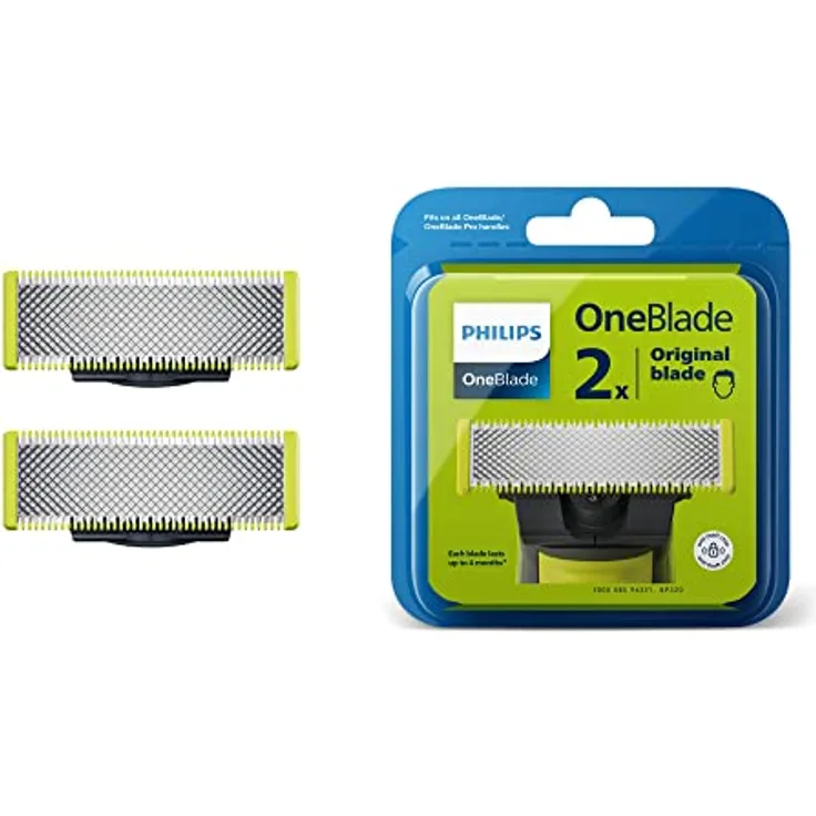 Philips OneBlade Ersatzklingen für alle OneBlade und OneBlade Pro Modelle (Modell QP220/50), Zweier-Pack