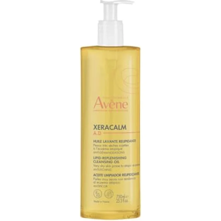 Avène XeraCalm A.D Rückfettendes Reinigungsöl für trockene Haut, 750 ml, seifenfrei, gegen Juckreiz, pflegt Neurodermitis – Bild 2