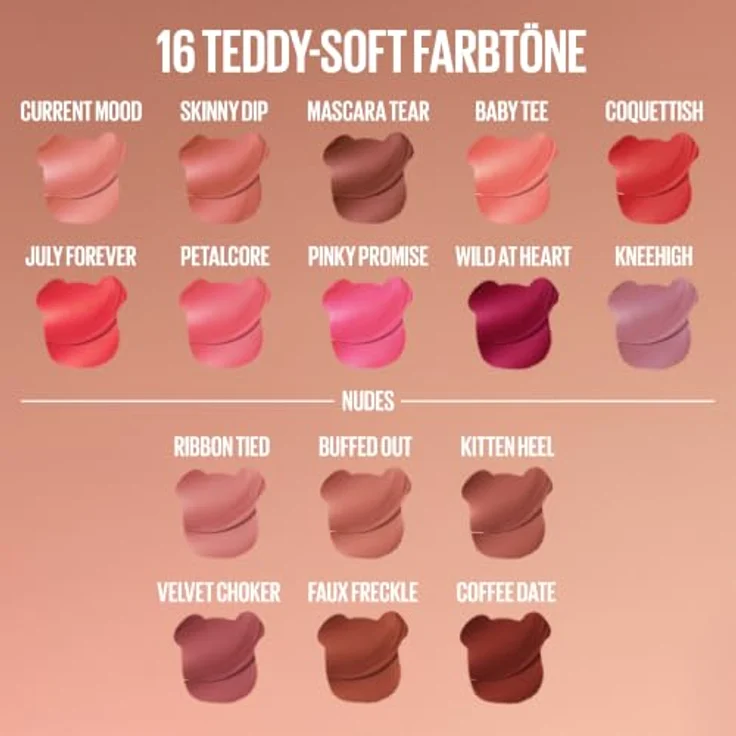 Maybelline Superstay Teddy Tint Lippenstift 5 ml, vegane Formel mit langanhaltender, abfärbfester Textur, Farbe: Buffed Out – Bild 13