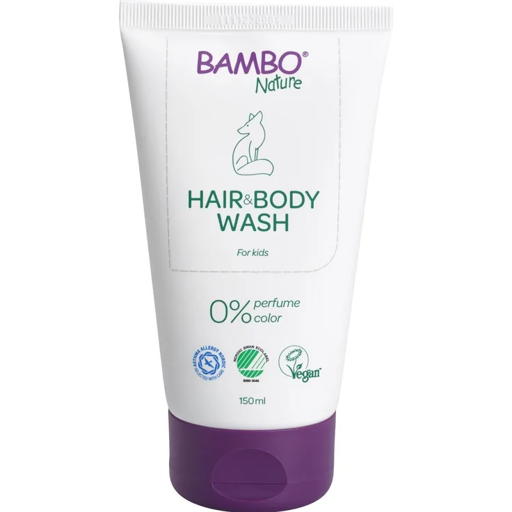Abena Bambo Nature Shampoo & Duschgel, 150 ml, ohne Parfum, 99% natürliche Inhaltsstoffe, für empfindliche Haut