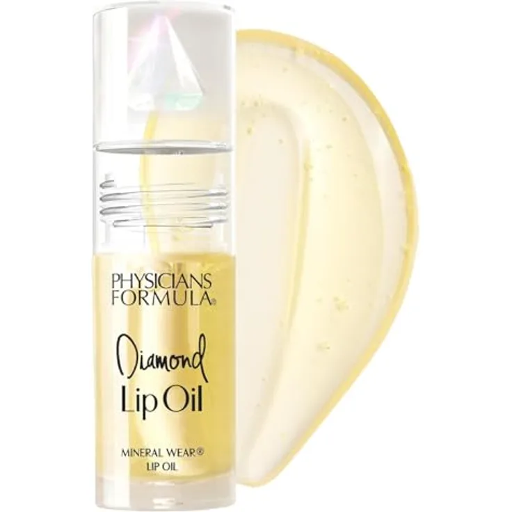 Physicians Formula Mineral Wear® Diamond Lip Oil, Lippenöl für Damen, feuchtigkeitsspendend, Farbton Yellow Diamond, 4.6 ml