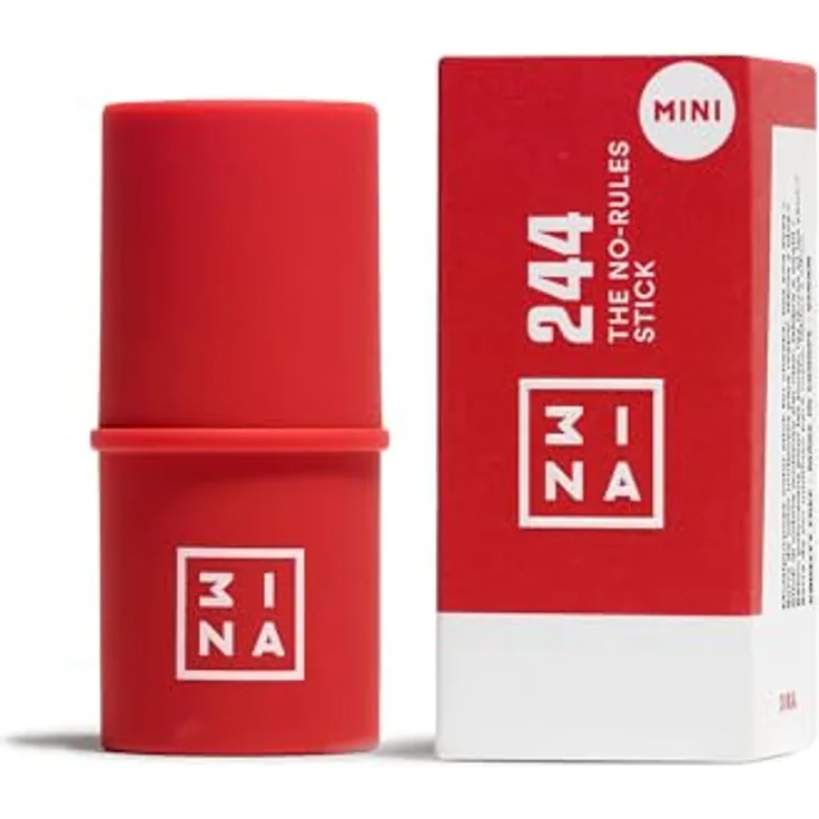 3INA The No - Rules Stick Mini Blush, cremiger Multitasking-Stift für Augen, Lippen und Wangen, 3,5 g, Farbe: Red