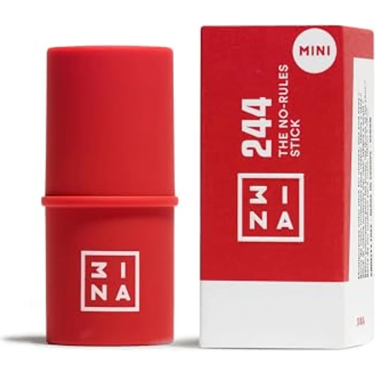 3INA The No - Rules Stick Mini Blush, cremiger Multitasking-Stift für Augen, Lippen und Wangen, 3,5 g, Farbe: Red – Bild 1