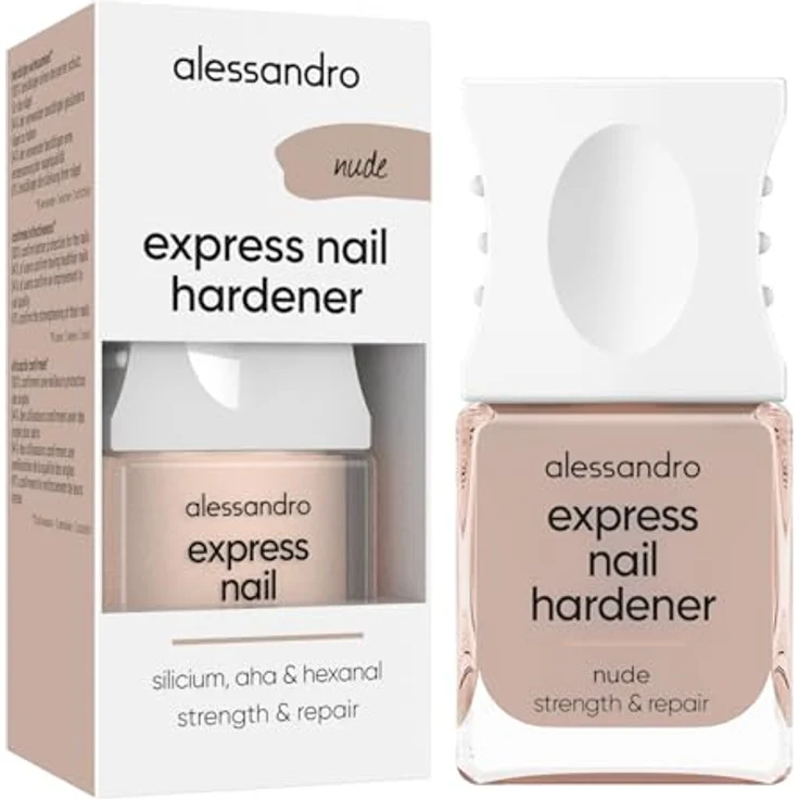 Alessandro Express Nail Hardener, Nagelhärter für Damen mit Eisen- und Calciumkomplex, 10 ml - auch in "Golden Shine" und "Nude" erhältlich – Bild 1