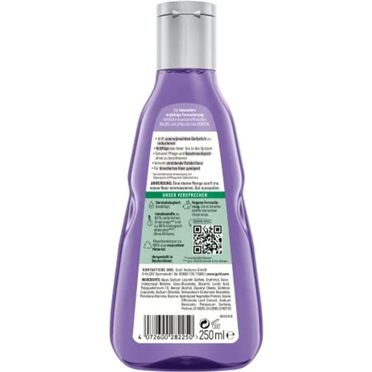 Guhl Silberglanz & Pflege Shampoo - Inhalt: 250 ml - Anti-Gelbstich und Pflege für graues und blondes Haar – Bild 2