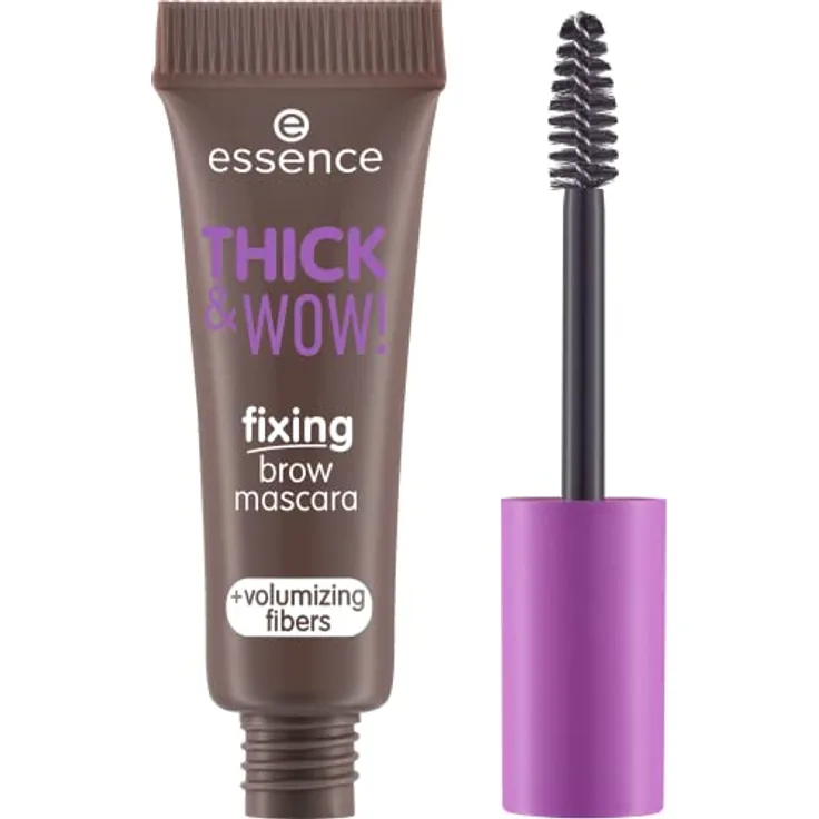 essence THICK & WOW! fixing brow mascara, Augenbrauengel, Nr. 02, Braun, volumengebend, fixierend, vegan, ohne Mikroplastikpartikel, Nanopartikel frei, ohne Parfüm, 1er Pack (6ml)