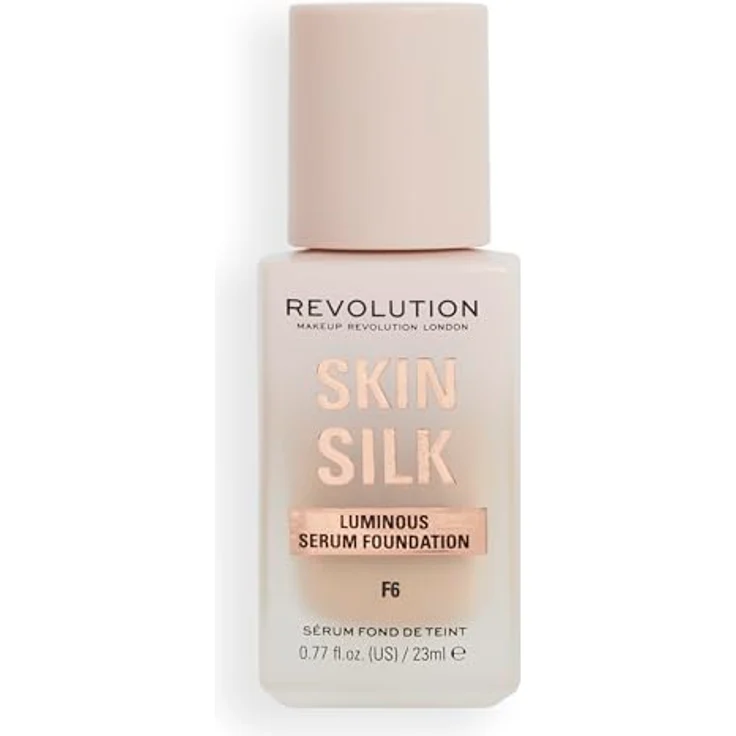 Makeup Revolution Skin Silk Serum Foundation F6, Light to Medium Coverage mit Hyaluronsäure, 23ml – Bild 2