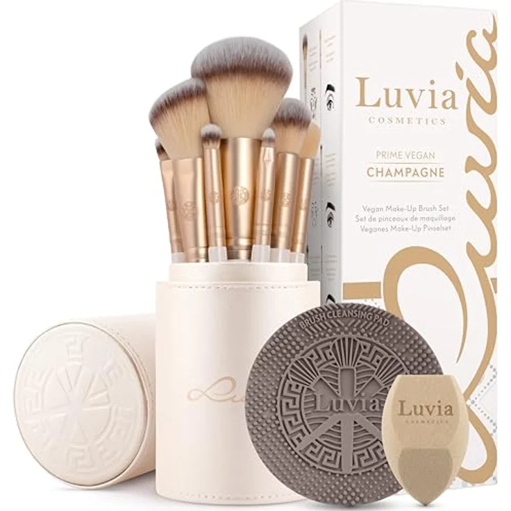 Luvia Cosmetics Prime Vegan Pinselset mit Etui Sparkling Wine 10 St. – Bild 2