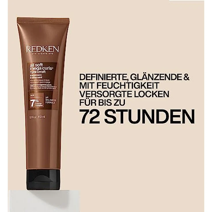 Redken Leave-In Haarcreme für lockiges oder krauses Haar, Belebt und hydratisiert trockenes Haar, Mit Aloe Vera, All Soft Mega Curls Hydramelt, 150 ml – Bild 2