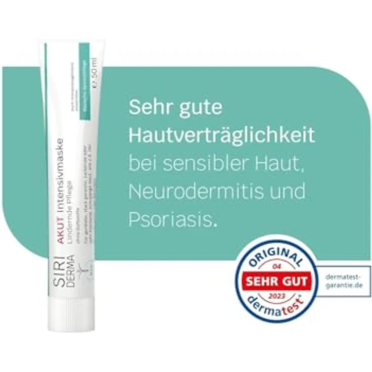 SIRIDERMA AKUT Intensivmaske | Akutpflege mit Zink für sehr trockene oder gereizte Haut | Bei Neurodermitis, Psoriasis | Ohne Parfum, 50 ml – Bild 5