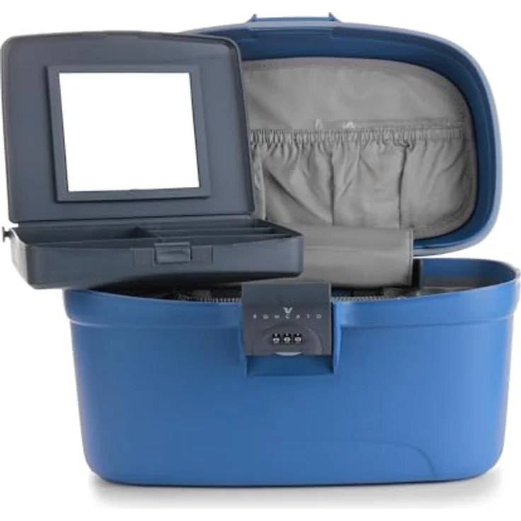 Roncato Necessaire Flexi Beauty Case 36 cm Blau mit Spiegel und Zahlenschloss – Bild 4