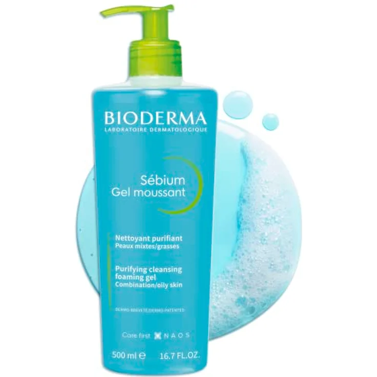 Bioderma Sebium gel Moussant Reinigungsgel für Mischhaut 500 ml, für Damen und Herren  – Bild 4