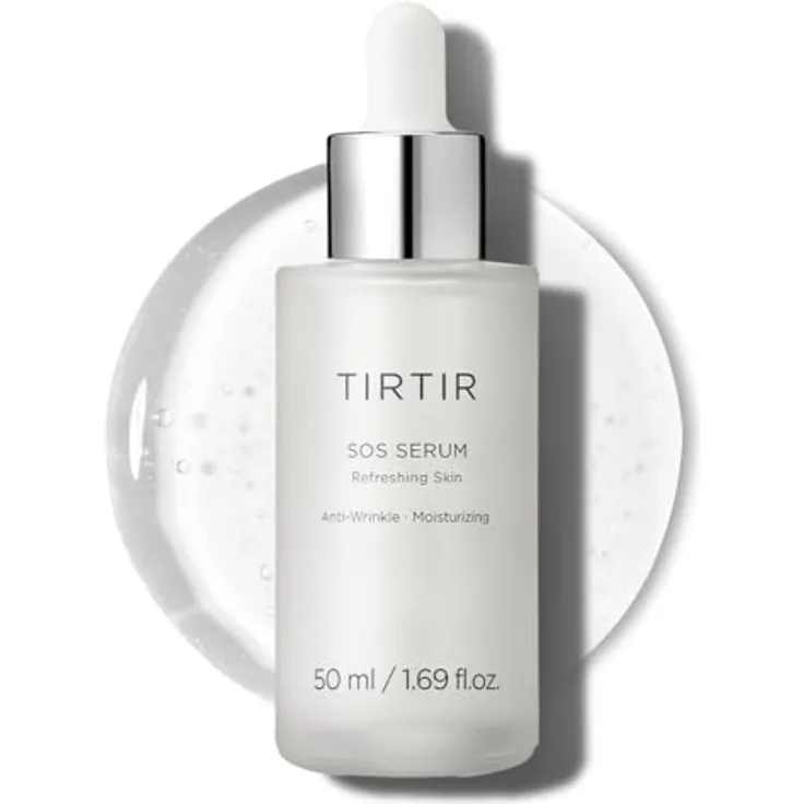TIRTIR SOS Serum – Strahlendes Gesichtsserum, erhöht die Ausstrahlung, prall, Anti-Aging, feuchtigkeitsspendend, sichtbar weiche und glänzende Haut, parfümfreies Serum für alle Hauttypen, 50 ml