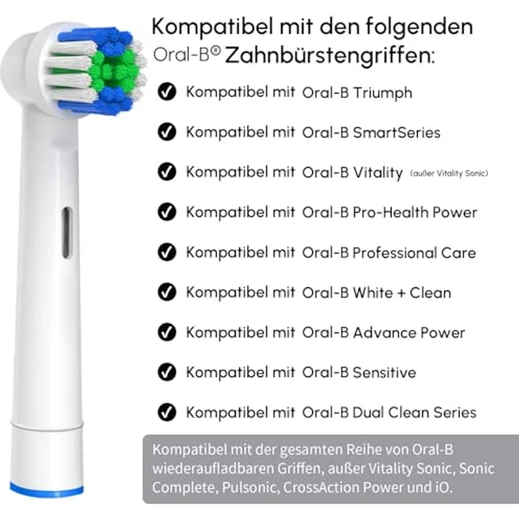 GENKENT Aufsteckbürsten für Oral-B, 4 Stück Ersatzbürstenköpfe mit präzisen Dupont-Borsten, kompatibel mit Pro 500/1000/1500/3000/3757/5000/7000/7500/8000 – Bild 2