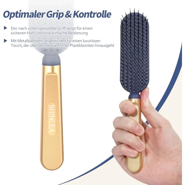 SHINLEA Entwirrende Haarbürste für nasses und trockenes Haar, Föhnen Styling-Haarbürste mit Kugelspitzen, reduziert Haarausfall und beseitigt Knoten – Bild 4