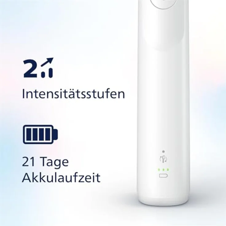 Philips Sonicare 5300 HX7108/04, elektrische Schallzahnbürste mit 2 Intensitätsstufen, Andruckkontrolle, EasyStart, Smartimer, BrushPacer, Weiß – Bild 4