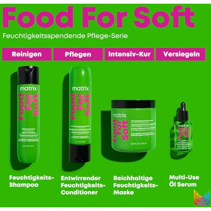 Matrix Haarshampoo für trockenes bis sehr trockenes Haar, Mit Avocado-Öl und Hyaluronsäure, Feuchtigkeitsspendend und reinigend, Vegane Formel, Food For Soft, 1 x 300 ml – Bild 5